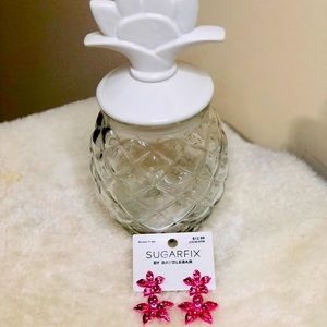 Baublebar pink flower earrings.